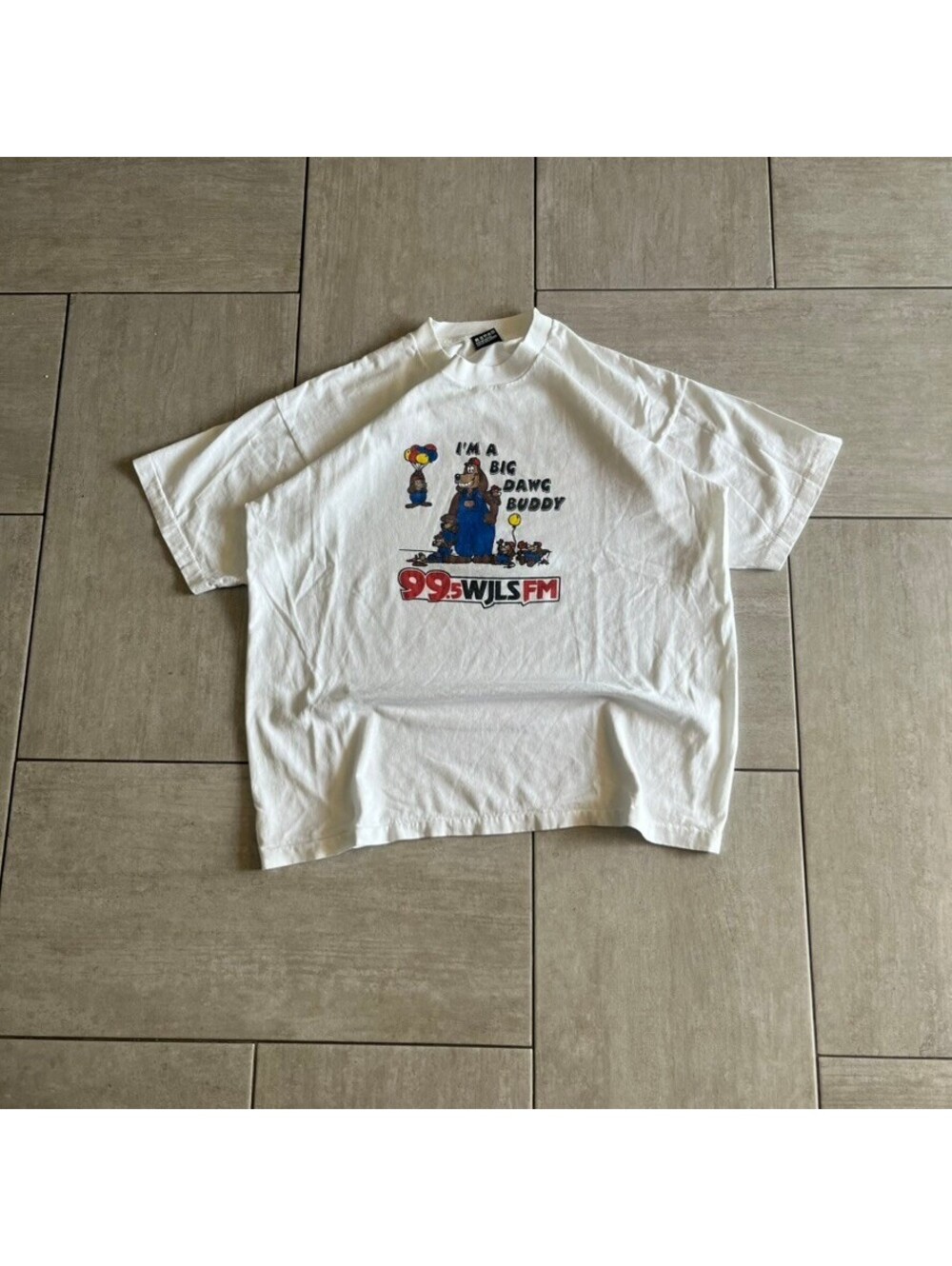 Fruit of the Loom XL White Graphic T-Shirt Big Dawg Buddy Radio Tee